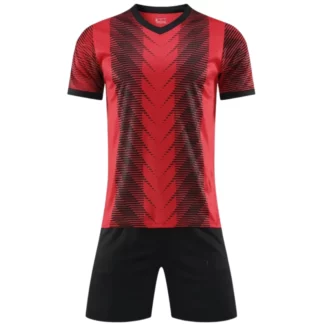 Custom Black Red Soccer Uniform Kit
