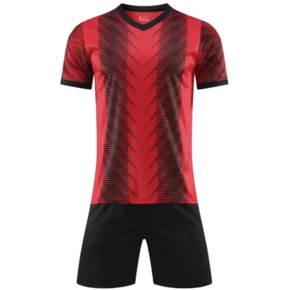 Custom Black Red Soccer Uniform Kit