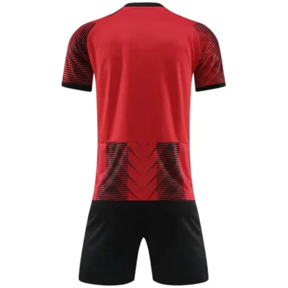 Custom Black Red Soccer Uniform Kit - Image 2