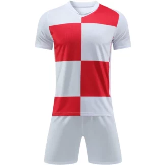 Custom White Red Soccer Uniform Kit