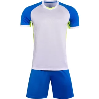 Custom White Blue Soccer Uniform Kit
