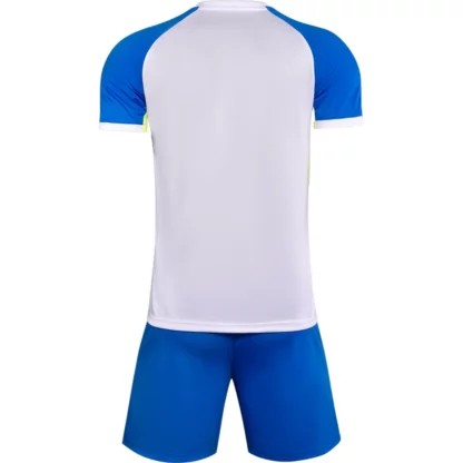 Custom White Blue Soccer Uniform Kit - Image 2