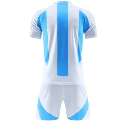 Custom Sky Blue White Soccer Uniform Kit - Image 2
