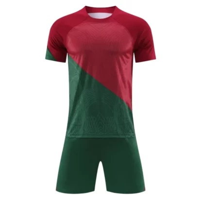 Custom Red Green Soccer Uniform Kit