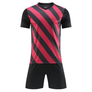 Custom Black Red Soccer Uniform Kit