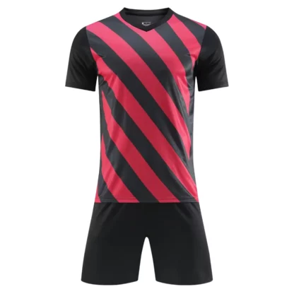 Custom Black Red Soccer Uniform Kit