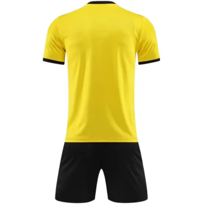 Custom Black Yellow Soccer Uniform Kit - Image 2