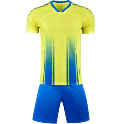 Custom Blue Yellow Soccer Uniform Kit