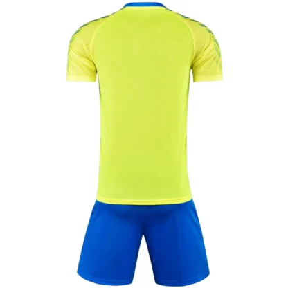 Custom Blue Yellow Soccer Uniform Kit - Image 2