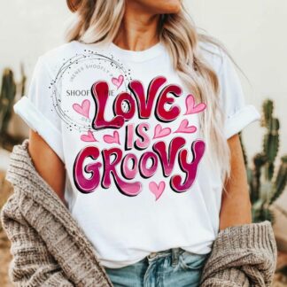 Retro Love Is Groovy Valentine's Day Shirt
