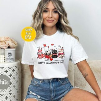 Cute Cat Happy Valentines Day Shirt